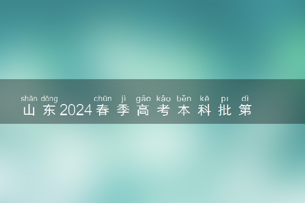 山东2024春季高考本科批第1次志愿投档计划及最低位次