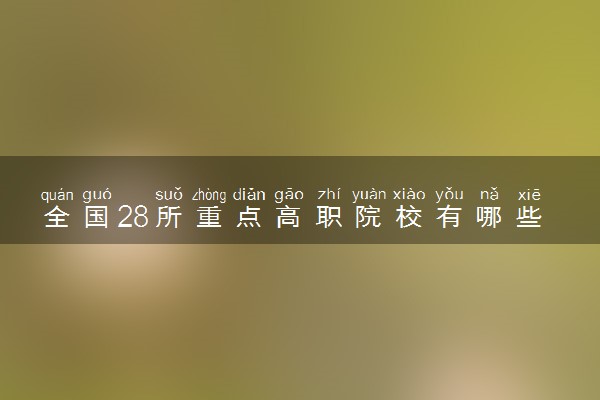 全国28所重点高职院校有哪些 最新名单整理