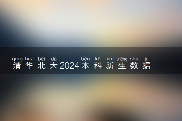 清华北大2024本科新生数据统计 各类型录取人数多少人