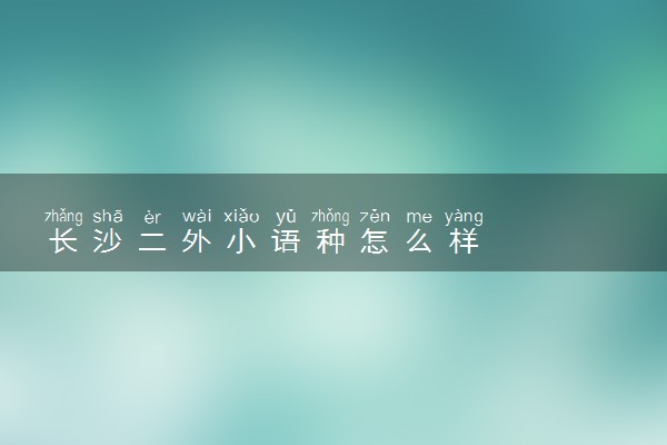 长沙二外小语种怎么样