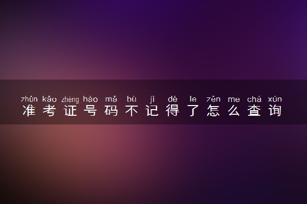 准考证号码不记得了怎么查询 忘了有什么影响吗