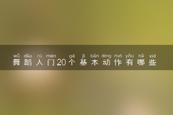 舞蹈入门20个基本动作有哪些 有哪些练习技巧