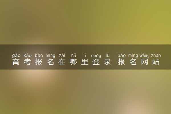 高考报名在哪里登录 报名网站汇总