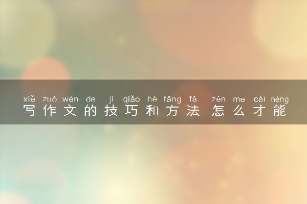 写作文的技巧和方法 怎么才能写好作文