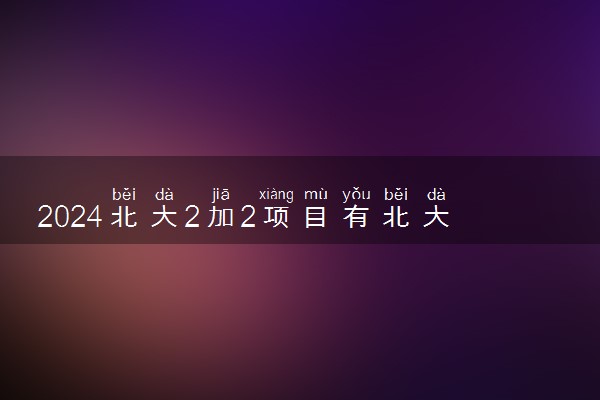 2024北大2加2项目有北大毕业证吗 建议选择吗