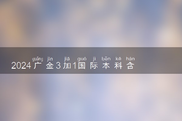 2024广金3加1国际本科含金量如何 回国就业情况分析