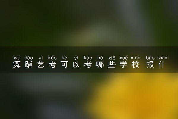 舞蹈艺考可以考哪些学校 报什么院校好