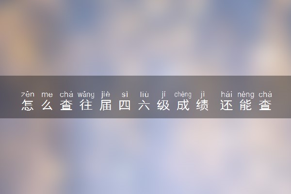 怎么查往届四六级成绩 还能查到吗