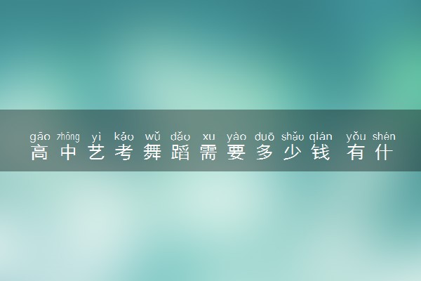 高中艺考舞蹈需要多少钱 有什么要求