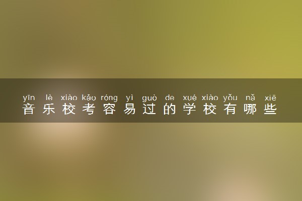 音乐校考容易过的学校有哪些 什么院校适合捡漏