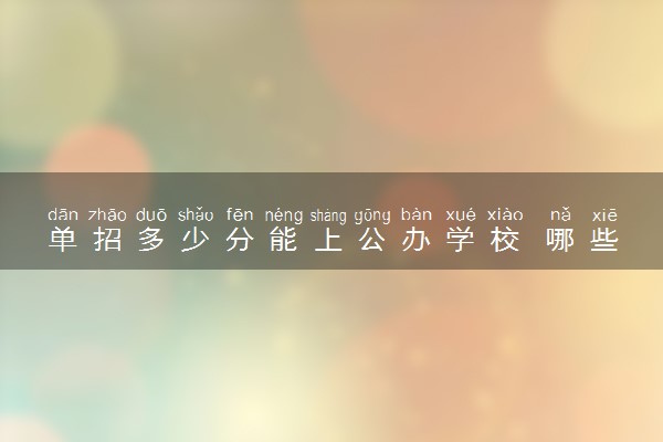 单招多少分能上公办学校 哪些大学可以报考