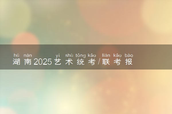 湖南2025艺术统考/联考报名及缴费时间 具体几月几号