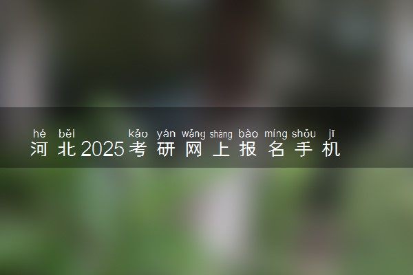 河北2025考研网上报名手机端入口 报名流程是什么