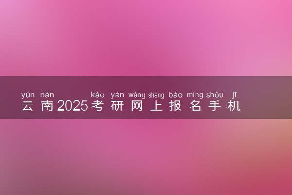 云南2025考研网上报名手机端入口 报名流程是什么