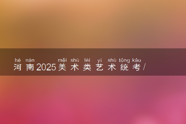 河南2025美术类艺术统考/联考满分多少 各科分值是多少